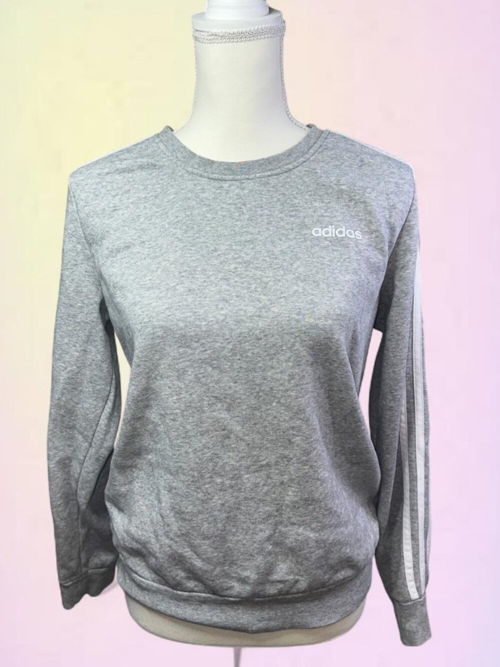 Adidas Women's Grey and White Sweatshirt size Medium